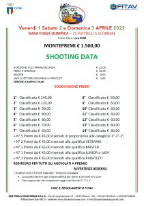 1-2-3 APRILE SHOOTING DATA GARA DI FO – 75 PIATTELLI E MONTEPREMI DA € 1.500